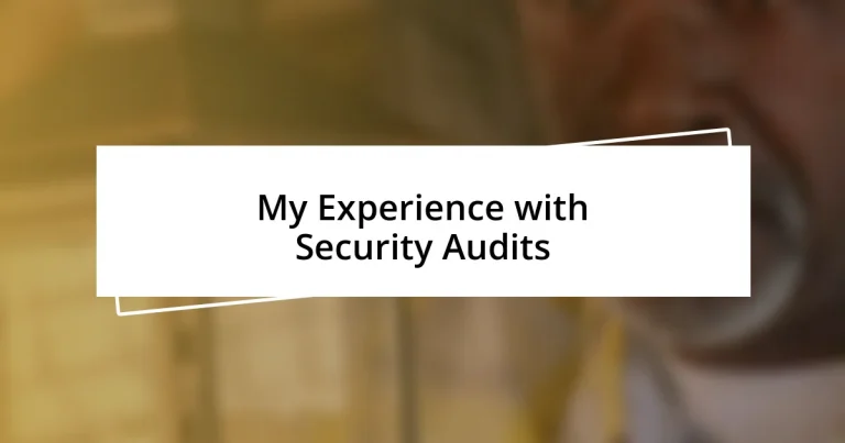 My Experience with Security Audits