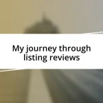 My journey through listing reviews