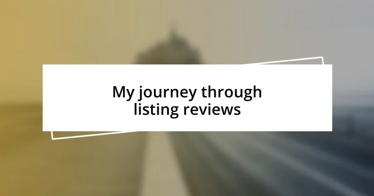 My journey through listing reviews