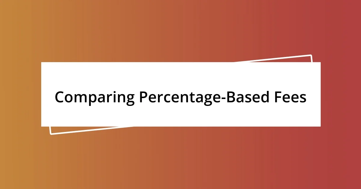 Comparing Percentage-Based Fees