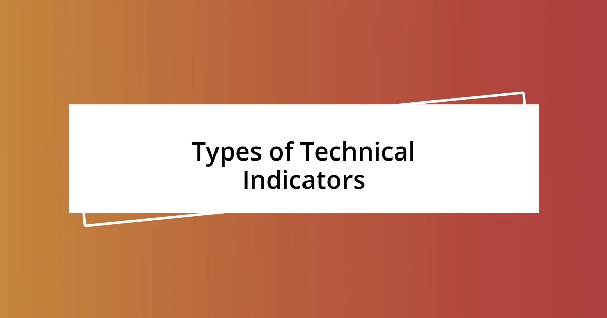 Types of Technical Indicators