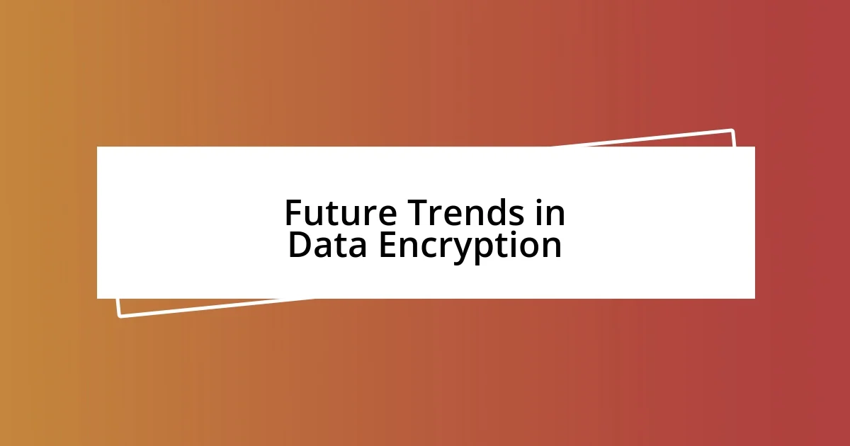 Future Trends in Data Encryption